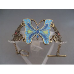 Bratara bijuterie cu ornamente fluture si aplicatii