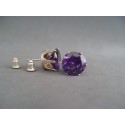 Cercei bijuterie argintii cu cristal violet