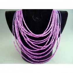 Colier bijuterie multi-fir cu margele violet