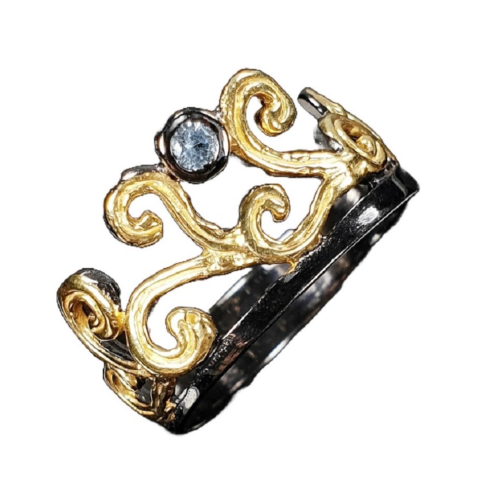 Inel bijuterie din argint 925 cu topaz