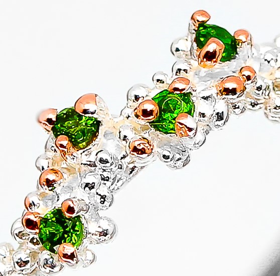 Inel bijuterie din argint 925 cu crom diopsid, 7 - imagine 4