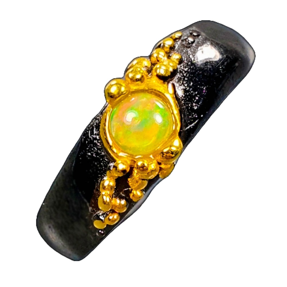 Inel bijuterie din argint 925 cu opal auriu, 7