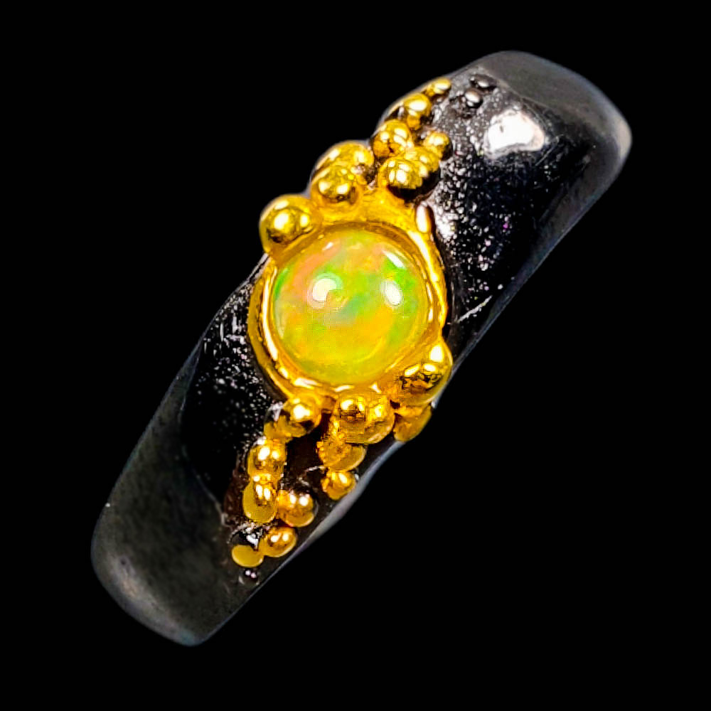 Inel bijuterie din argint 925 cu opal auriu, 7 - imagine 2