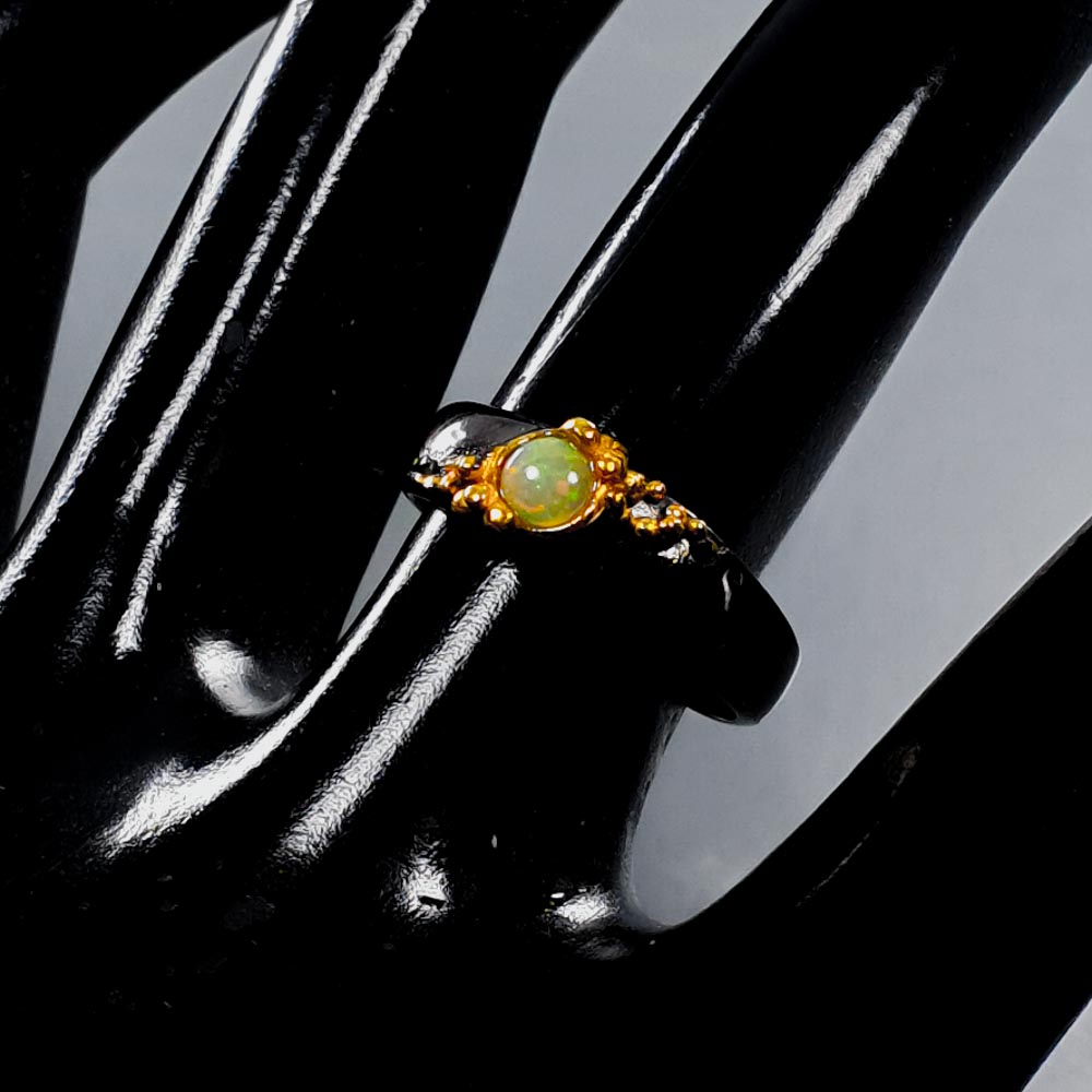 Inel bijuterie din argint 925 cu opal auriu, 7 - imagine 3