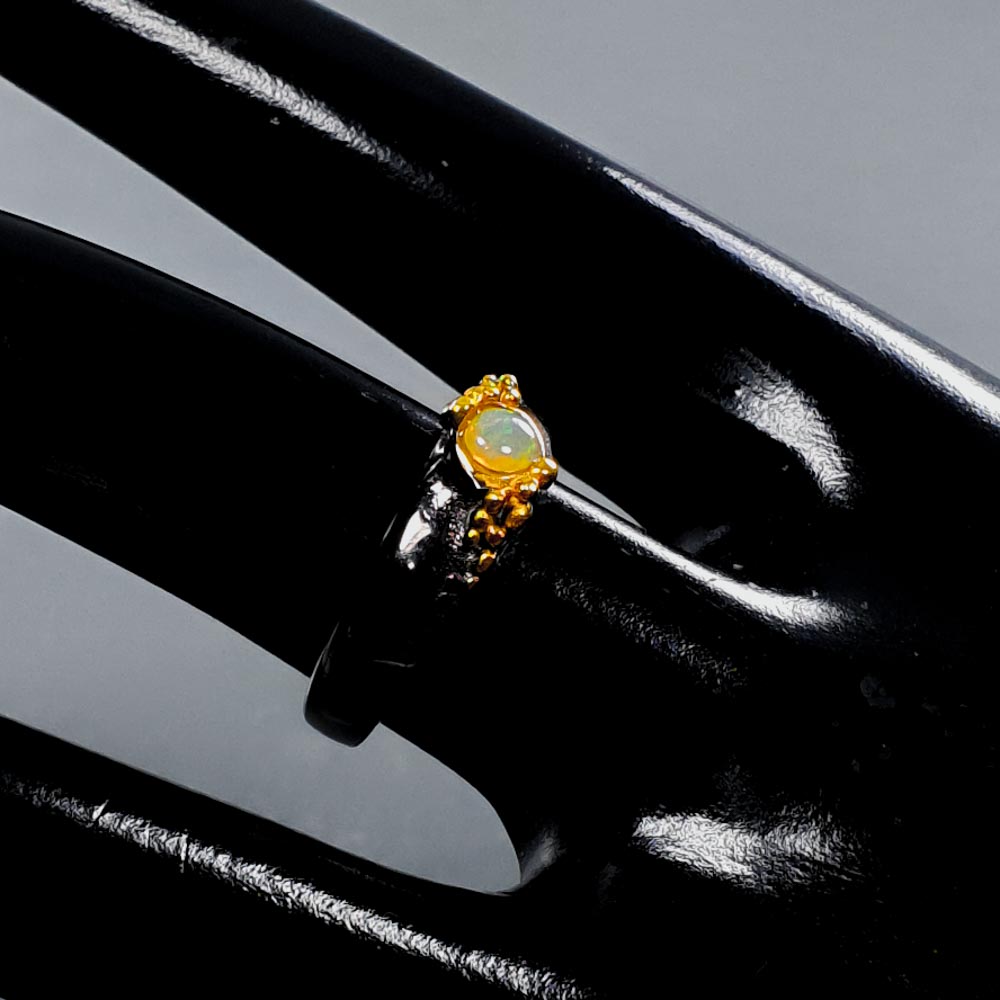 Inel bijuterie din argint 925 cu opal auriu, 7 - imagine 4