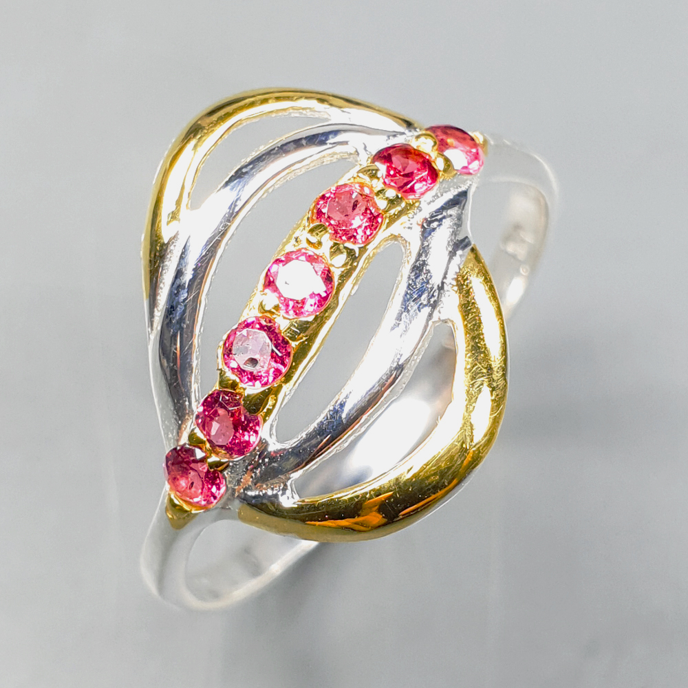 Inel bijuterie din argint 925 cu rodolit, 7 - imagine 2