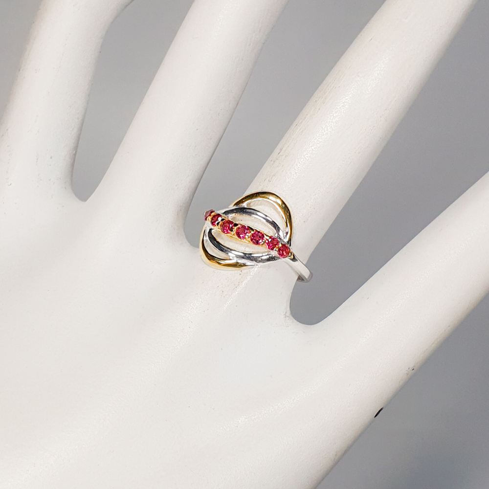 Inel bijuterie din argint 925 cu rodolit, 7 - imagine 3