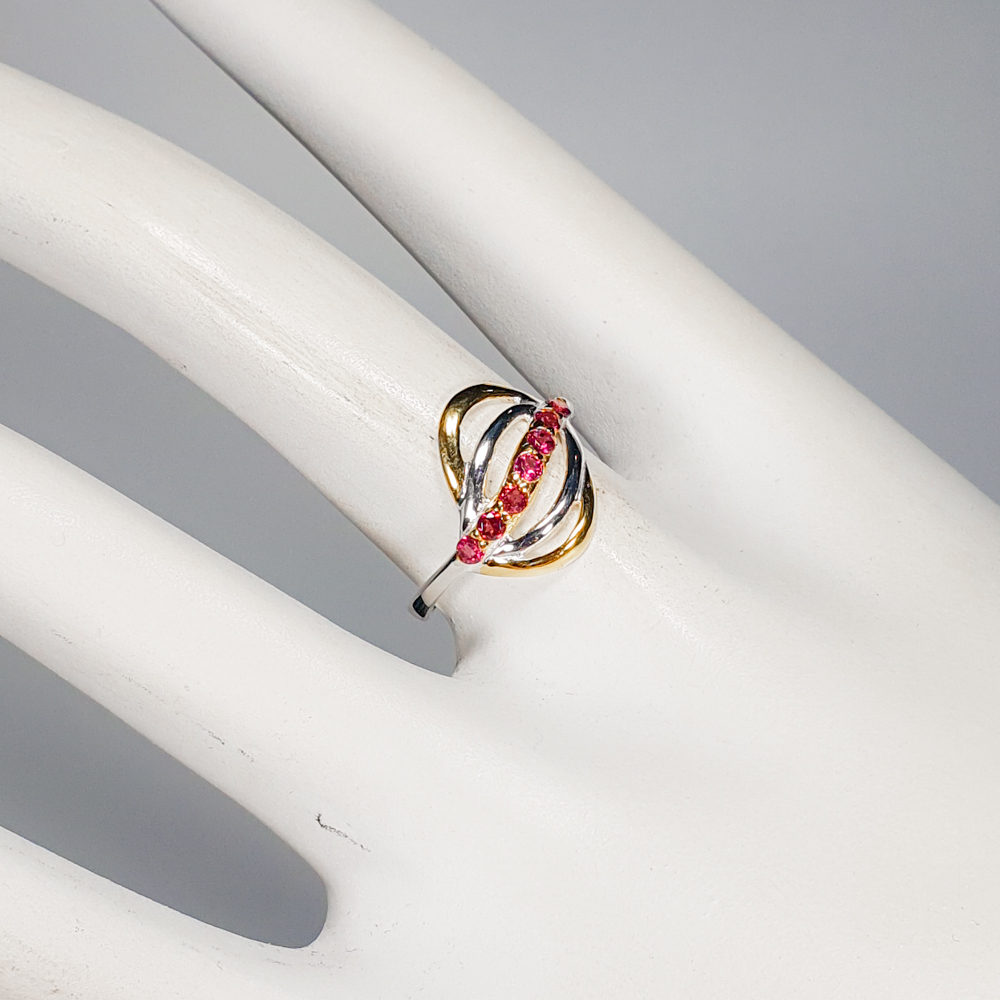 Inel bijuterie din argint 925 cu rodolit, 7 - imagine 4