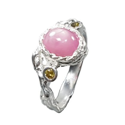 Inel argint 925 cu rubin si peridot, 8