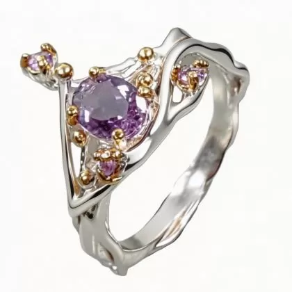 Inel argint 925 infinit cu ametist, 6.75