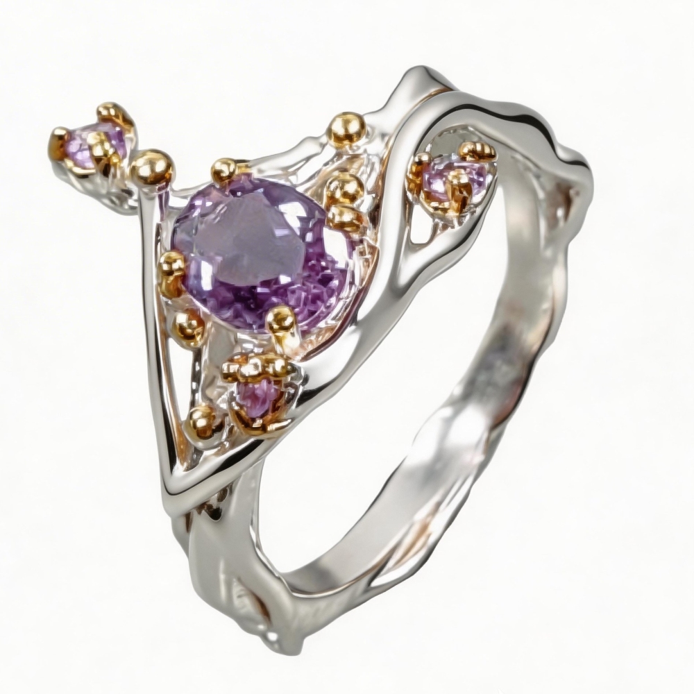 Inel argint 925 infinit cu ametist, 6.75