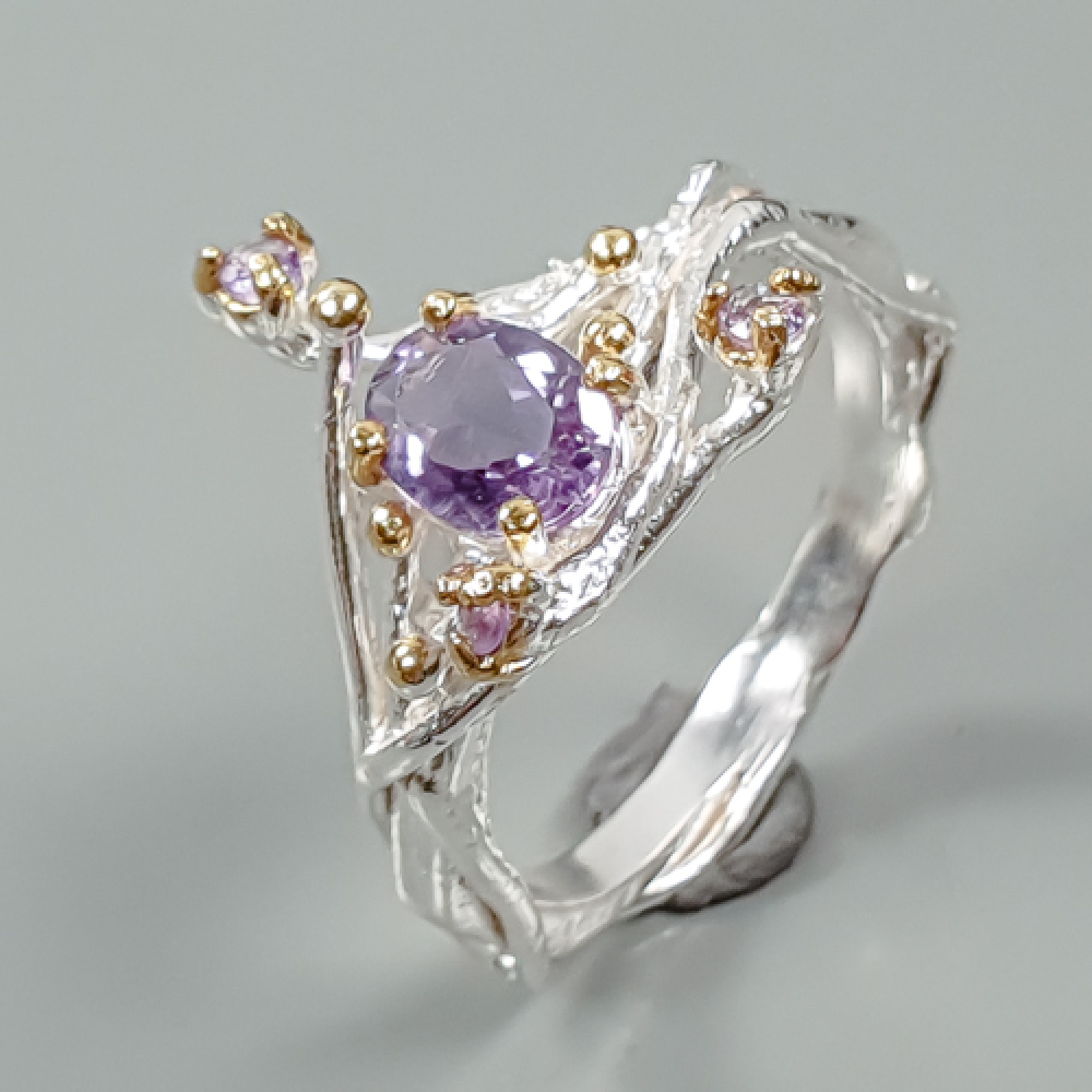 Inel argint 925 infinit cu ametist, 6.75 - imagine 2