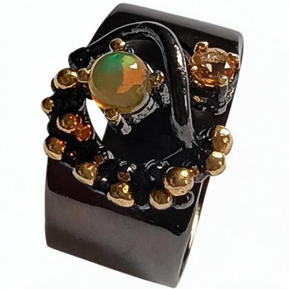 Inel argint 925 cu opal si citrin, 7.5